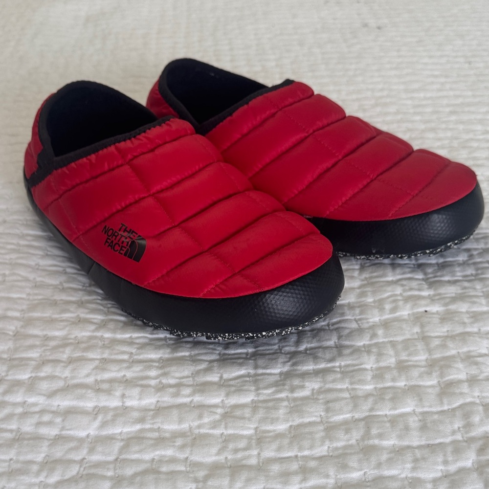 The North Face Red and Black Men's Slip-Ons